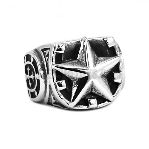 Gothic Stainless Steel Star Jewelry Ring SWR0611 - Click Image to Close